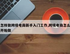 怎样做跨境电商新手入门工作,跨境电商怎么开始做