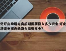 做虾皮跨境电商前期需要投入多少资金,虾皮跨境电商启动资金需要多少?
