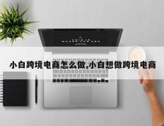 小白跨境电商怎么做,小白想做跨境电商