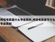 跨境电商是什么专业类别,跨境电商属于什么专业类别