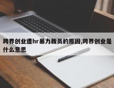 跨界创业遭hr暴力裁员的原因,跨界创业是什么意思