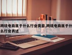 跨境电商属于什么行业类目,跨境电商属于什么行业表述