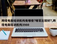 跨境电商培训机构有哪些?哪家比较好?,跨境电商培训机构3980