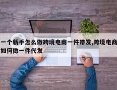 一个新手怎么做跨境电商一件带发,跨境电商如何做一件代发