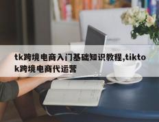 tk跨境电商入门基础知识教程,tiktok跨境电商代运营