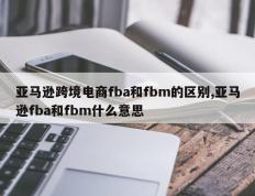 亚马逊跨境电商fba和fbm的区别,亚马逊fba和fbm什么意思